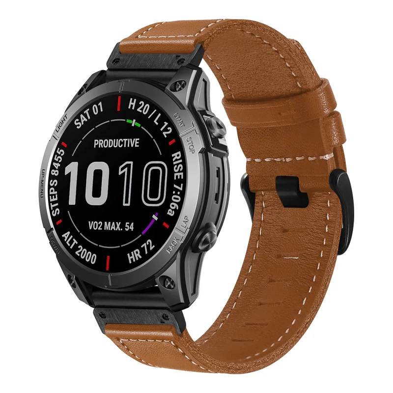 Garmin Fenix 9 - 51mm Premium Lederarmband (Braun)