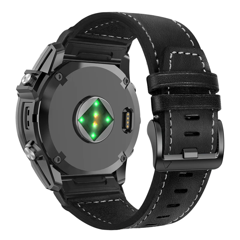 Garmin Fenix 9 Pro - 43mm Premium Lederarmband (Schwarz)