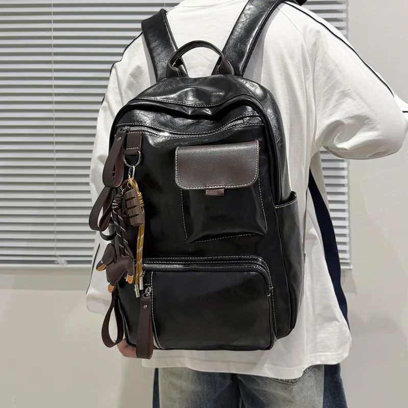Haltbarer Vintage-Leder-Rucksack Karnz