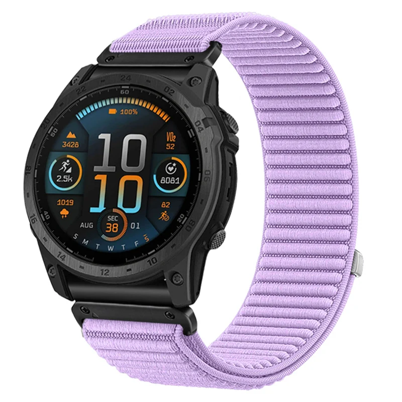 Garmin Fenix 9 Pro - 43mm Wave Nylonarmband (Hell Lila)