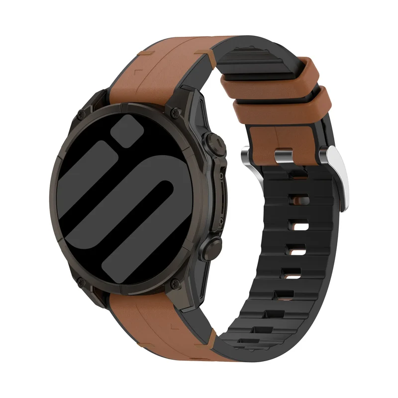 Garmin Fenix 9 Pro - 51mm Leder Hybridarmband (Braun)
