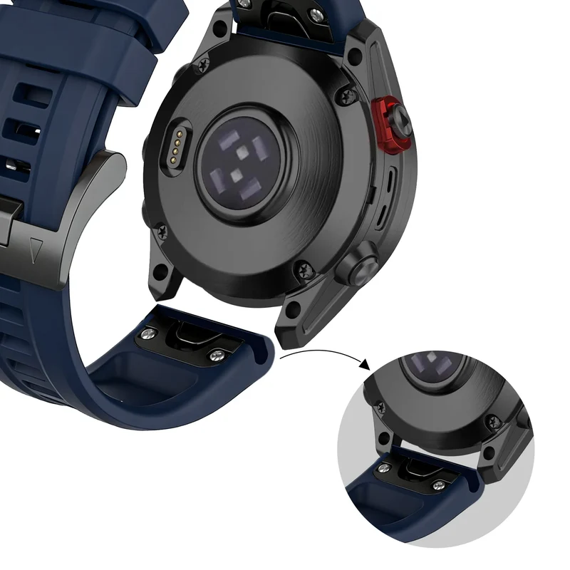 Bandz Garmin Fenix 9 - 43mm Silikonarmband 'Classic' (Dunkelblau)