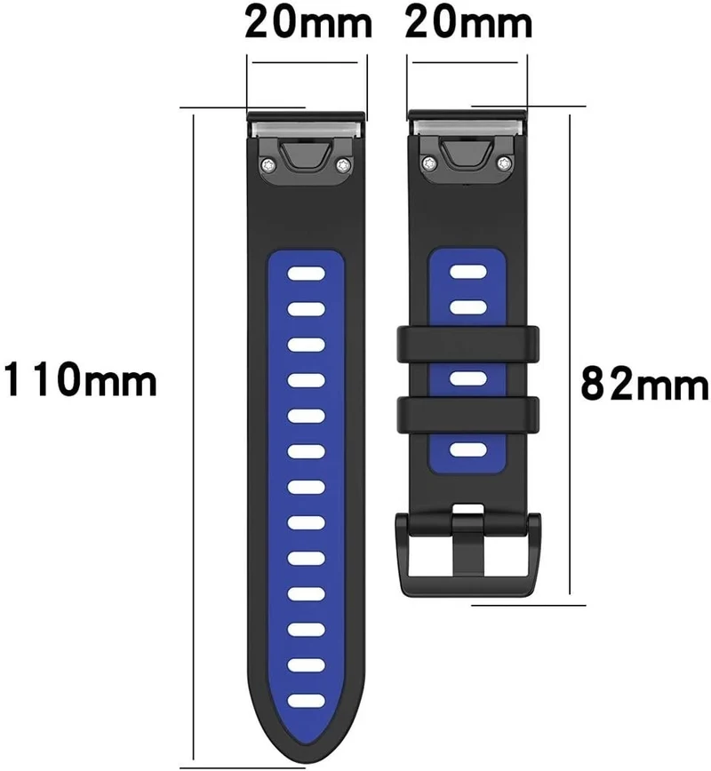Garmin Fenix 9 - 43mm Schnallen-Sportarmband (Schwarz/Blau)
