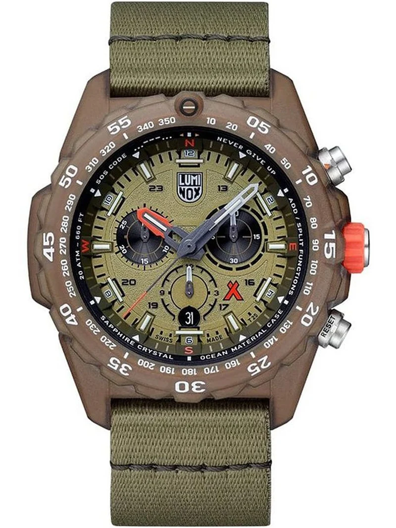 Luminox Bear Grylls Survival Eco Master XB.3757.ECO Herren Armbanduhr Grün • Saphirglas • Schweizer Chronograph