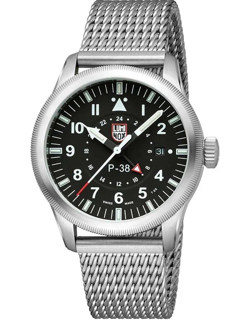 Luminox P-38 Lightning XA.9522 Herren Armbanduhr Schwarz • Saphirglas • GMT-Funktion