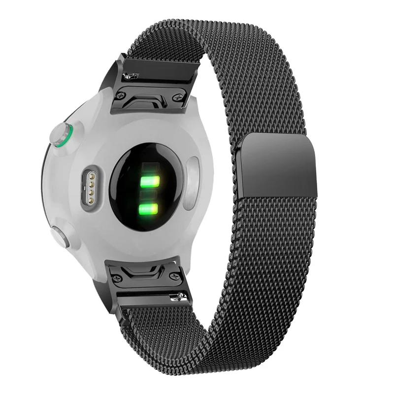 Bandz Garmin Fenix 9 - 43mm Milanese Loop Armband (Schwarz)