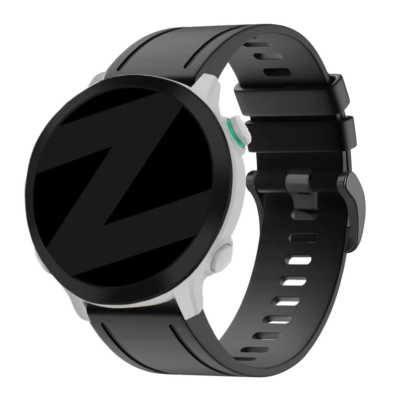 Bandz Garmin Fenix 9 - 43mm Schnalle Silikonarmband (Schwarz)