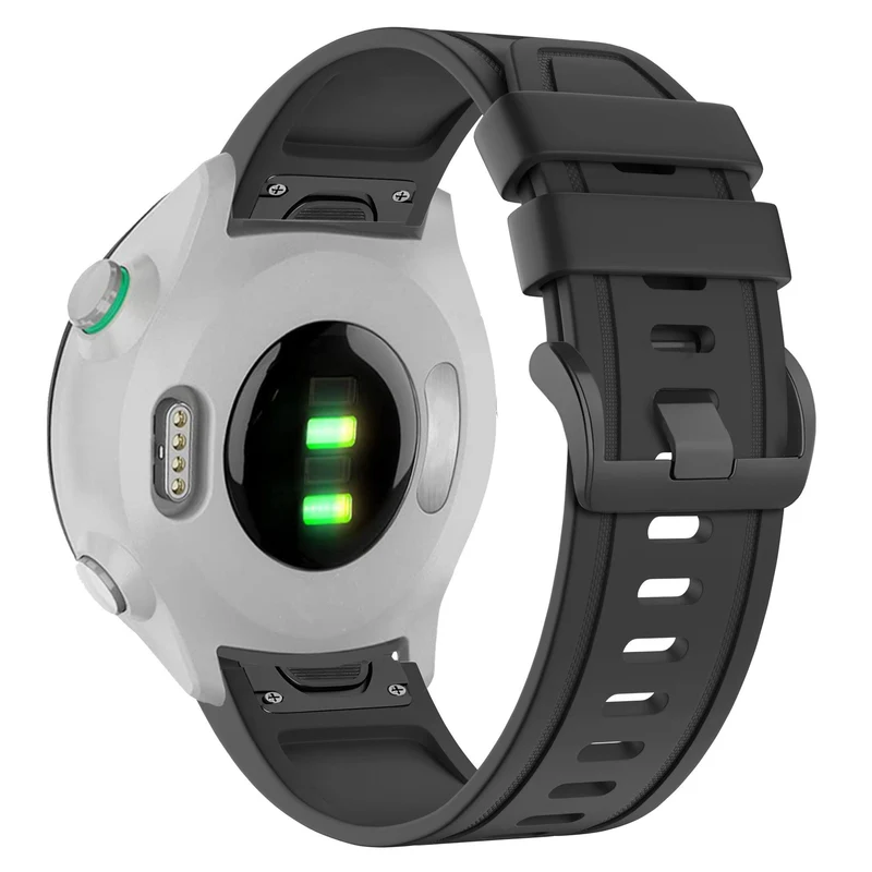 Bandz Garmin Fenix 9 - 43mm Schnalle Silikonarmband (Schwarz)