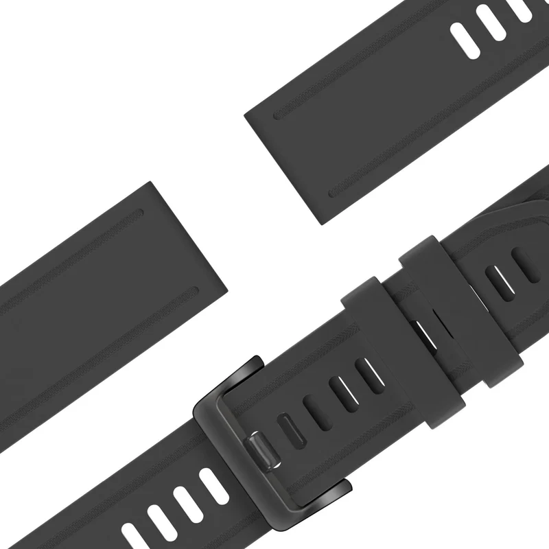 Bandz Garmin Fenix 9 - 43mm Schnalle Silikonarmband (Schwarz)