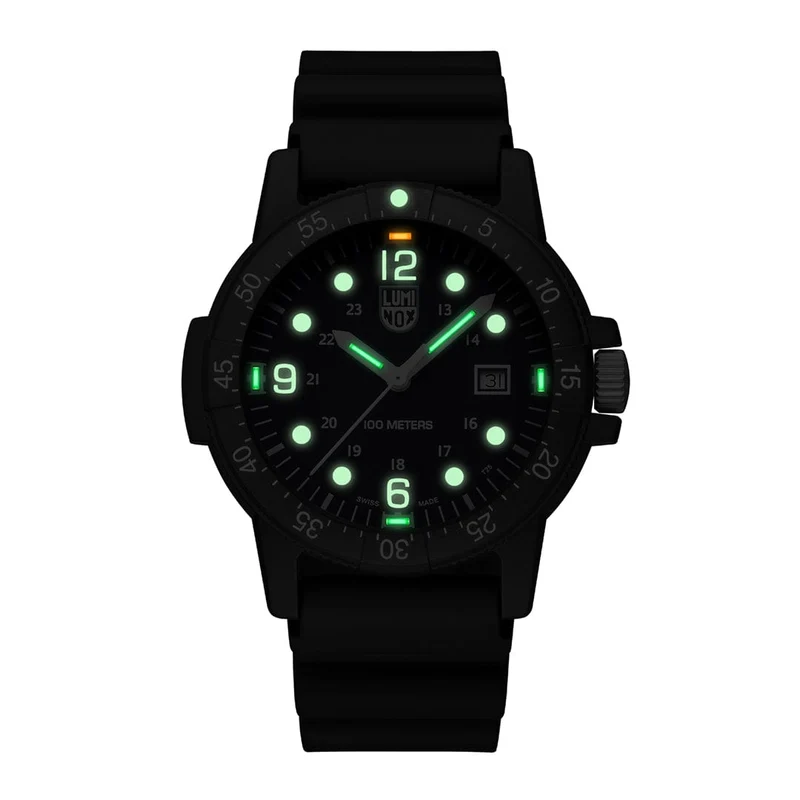 Luminox Sea Bass X2.2003 Herrenuhr Schwarz • Luminox Light Technology • Einseitig drehbare Lünette