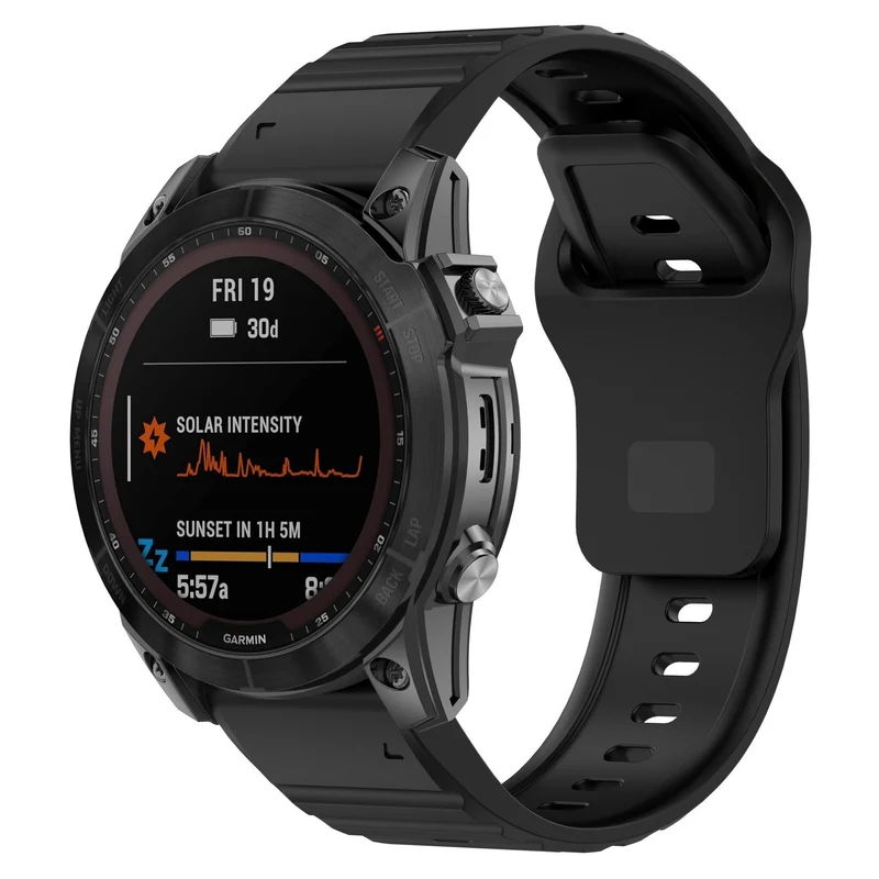 Garmin Fenix 9 Pro - 47mm Outdoor Silikonarmband (Schwarz)