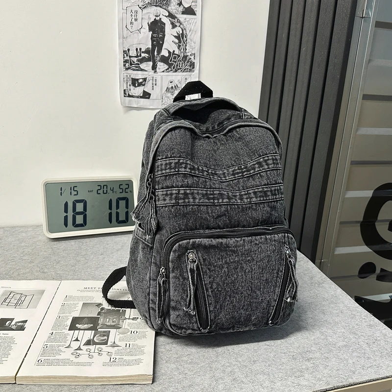 Langlebiger Denim-Stoff-Rucksack Karnz