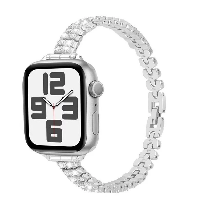 Mega Süß Apple Smartwatch Metall Und Strass Universell Armband