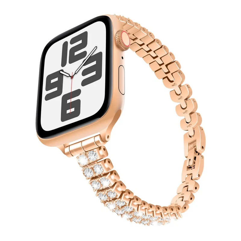 Mega Süß Apple Smartwatch Metall Und Strass Universell Armband