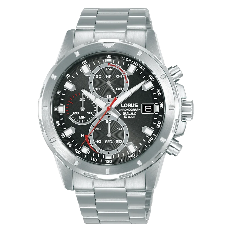 Lorus Sport RZ601AX9 Herren Armbanduhr • Solar-Chronograph • Edelstahlarmband