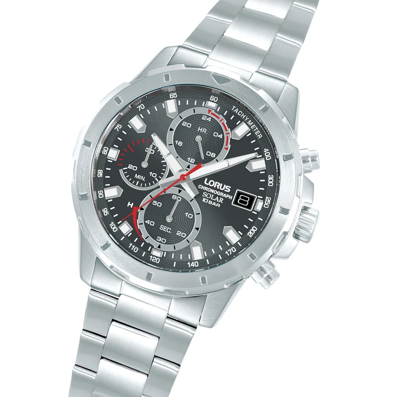 Lorus Sport RZ601AX9 Herren Armbanduhr • Solar-Chronograph • Edelstahlarmband