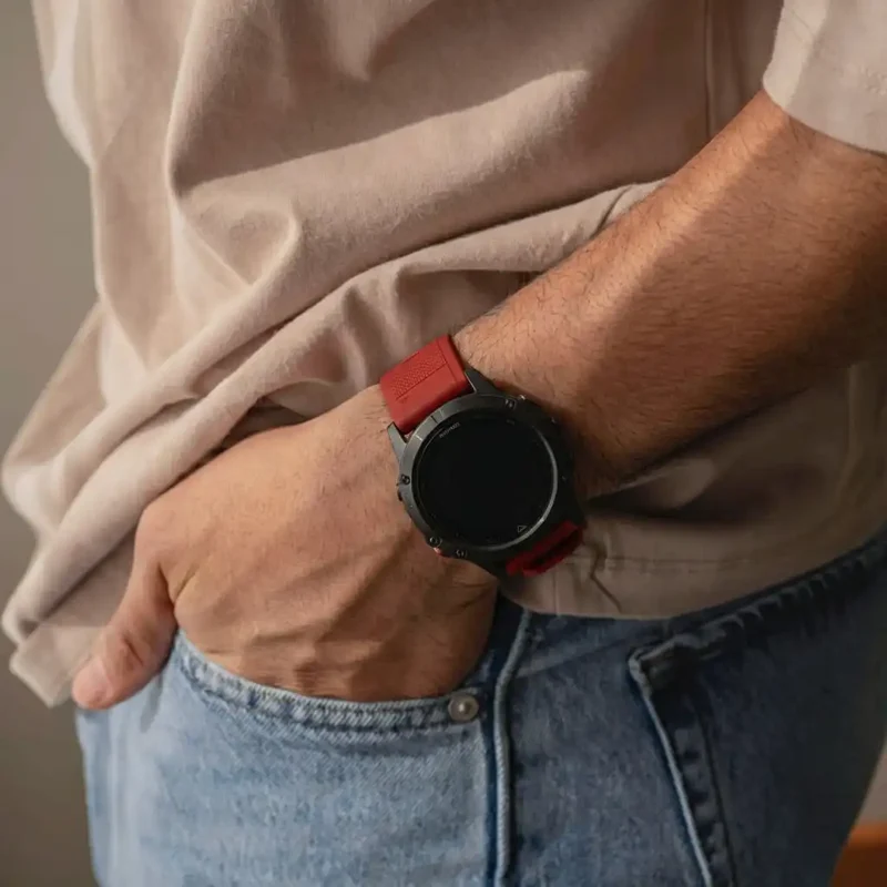 Garmin Fenix 9 Pro - 47mm Silikonarmband (Rot)
