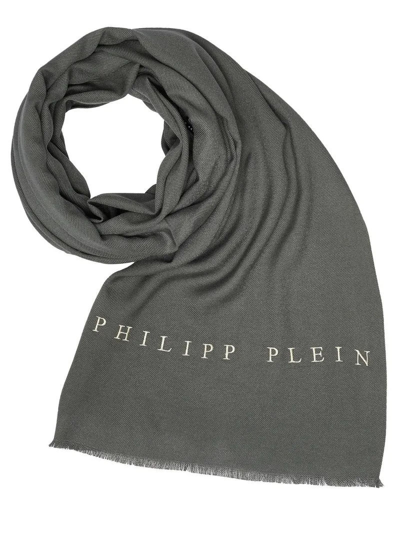 Philipp Plein Schal Halstuch Stola mit gesticktem Logo