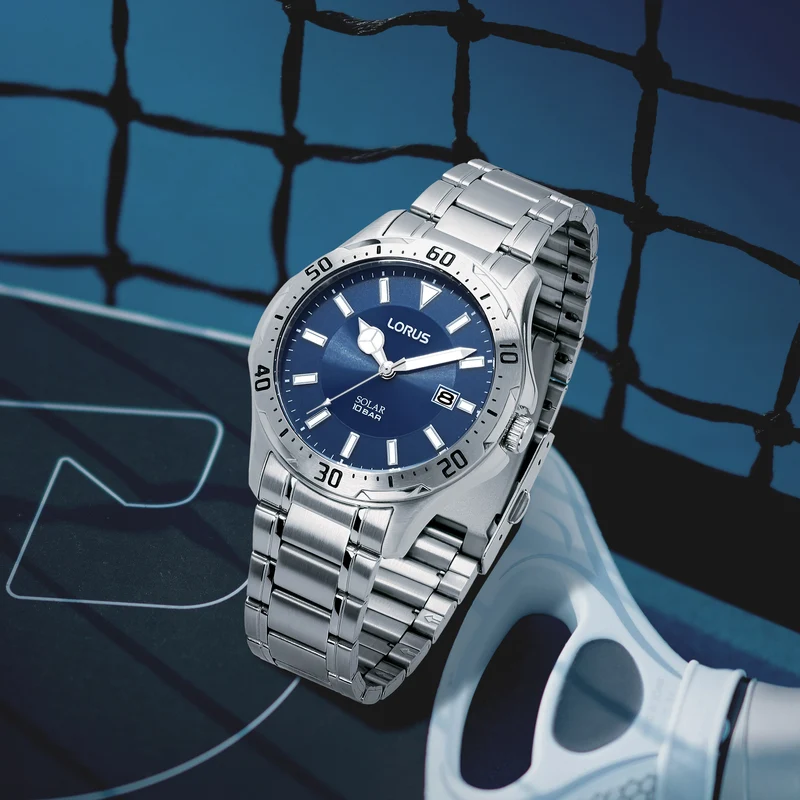 Lorus Sports RX397AX9 Herrenuhr Blau • Solarbetrieb • Mineralglas