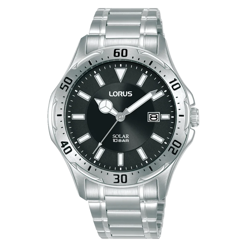 Lorus Sports RX395AX9 Herrenuhr Schwarz • Solarwerk • 10 bar Wasserdicht