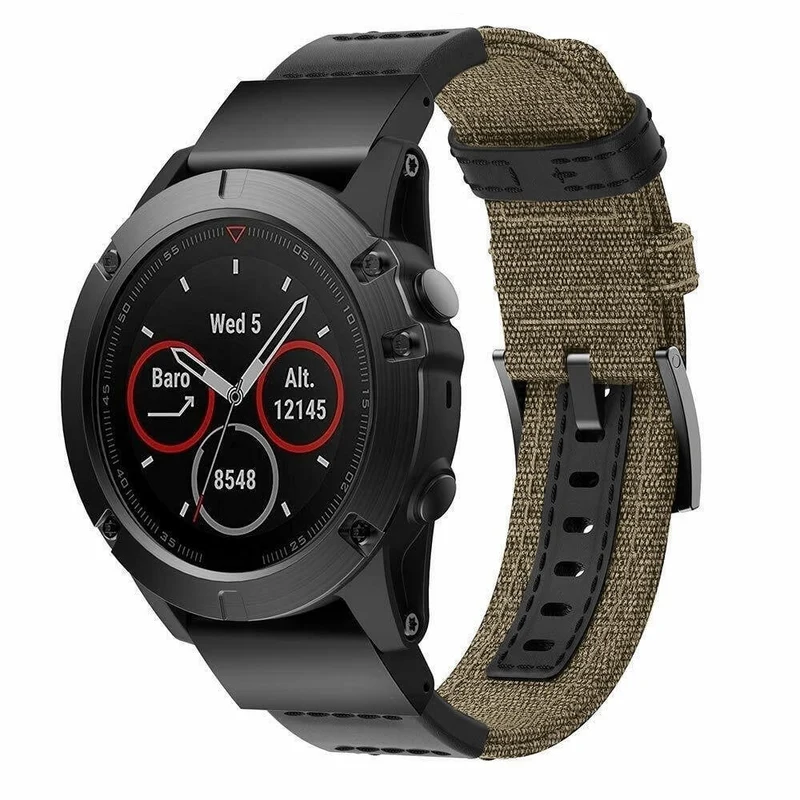 Garmin Fenix 9 Pro - 47mm Nylon Hybrid Armband (Beige)