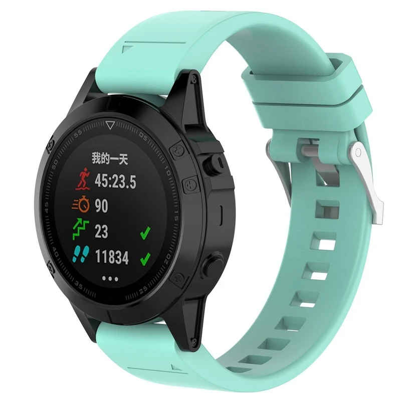 Garmin Fenix 9 - 47mm Glänzendes Silikonarmband (Aqua)