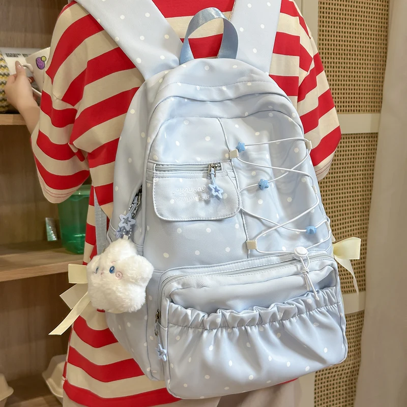 Niedlicher Pünktchen-Design Rucksack Karnz