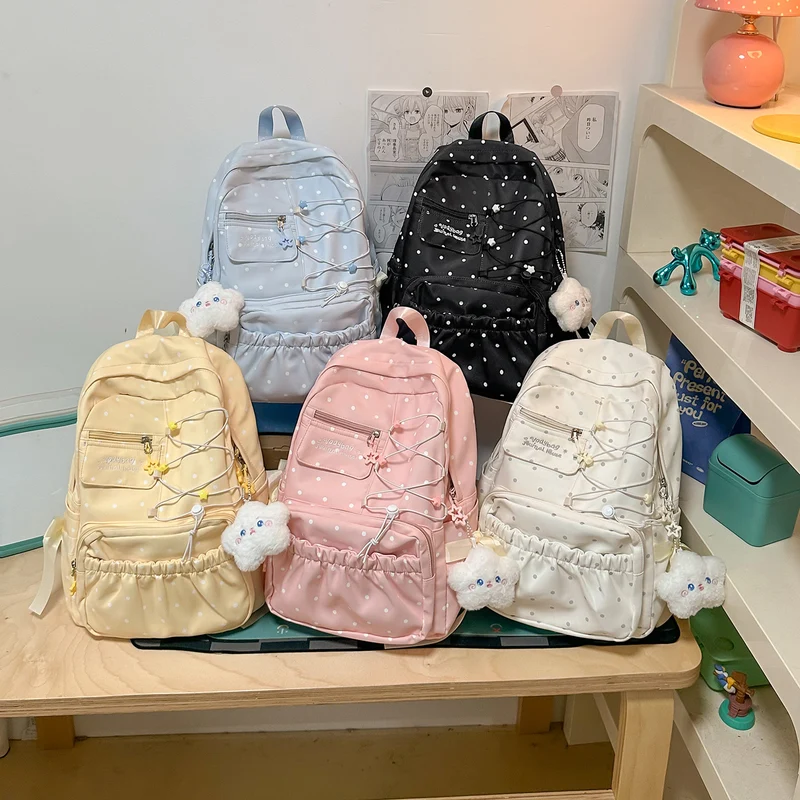 Niedlicher Pünktchen-Design Rucksack Karnz