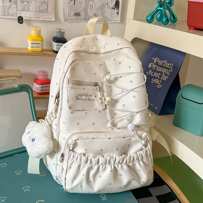 Niedlicher Pünktchen-Design Rucksack Karnz
