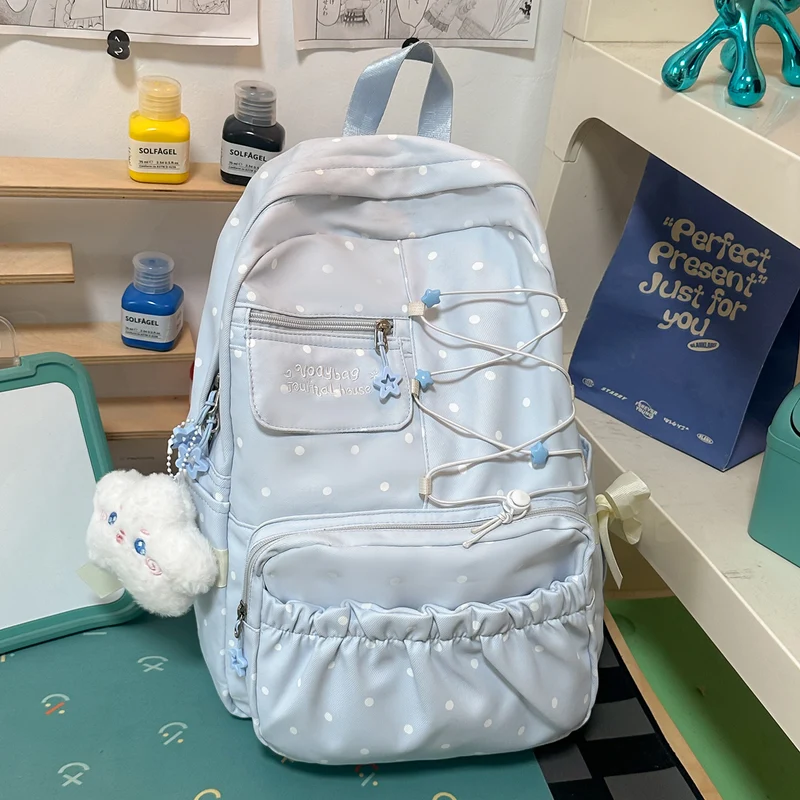 Niedlicher Pünktchen-Design Rucksack Karnz
