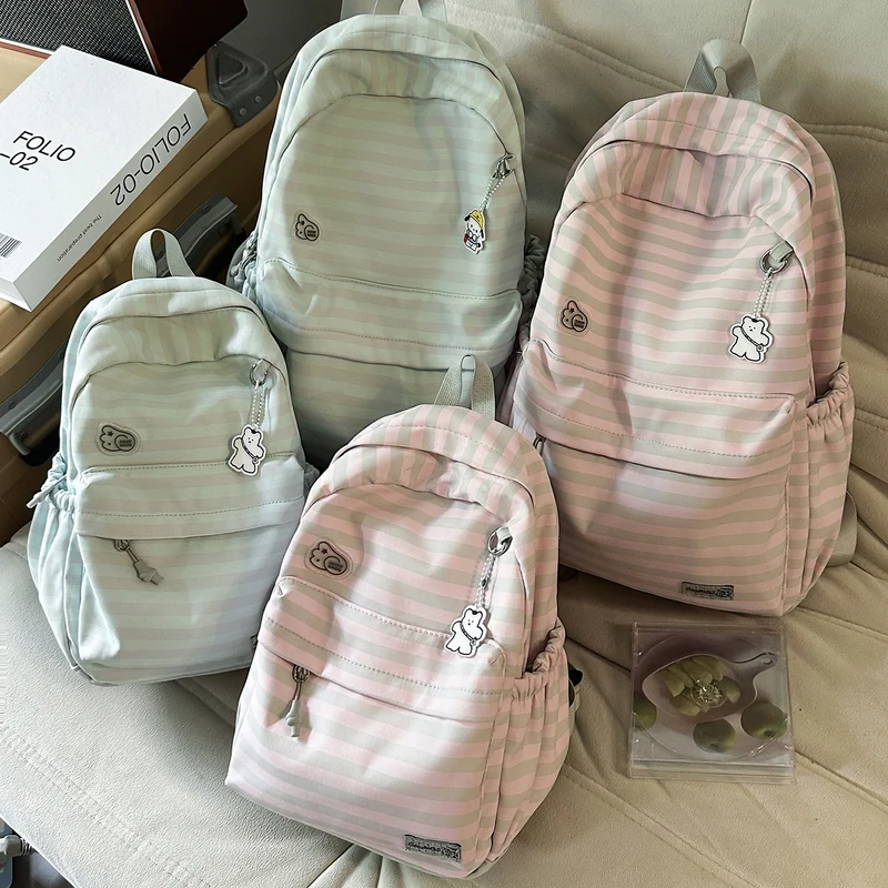 Süßes Cartoon-Design gestreifter Rucksack Karnz
