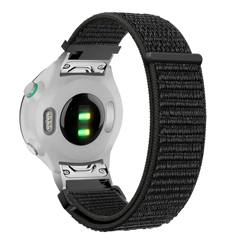 Bandz Garmin Fenix 9 Pro - 47mm Nylon Loop Armband (Schwarz)