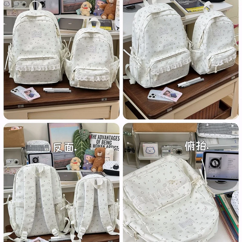 Süßer illustrierter gemusterter Rucksack Karnz 1791205714