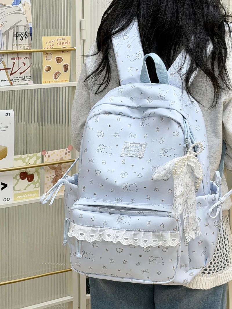 Süßer illustrierter gemusterter Rucksack Karnz 1791205714