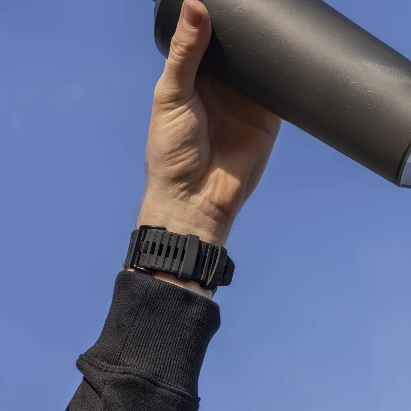 Bandz Garmin Fenix 9 - 47mm Schnallen-Silikonarmband (Schwarz)