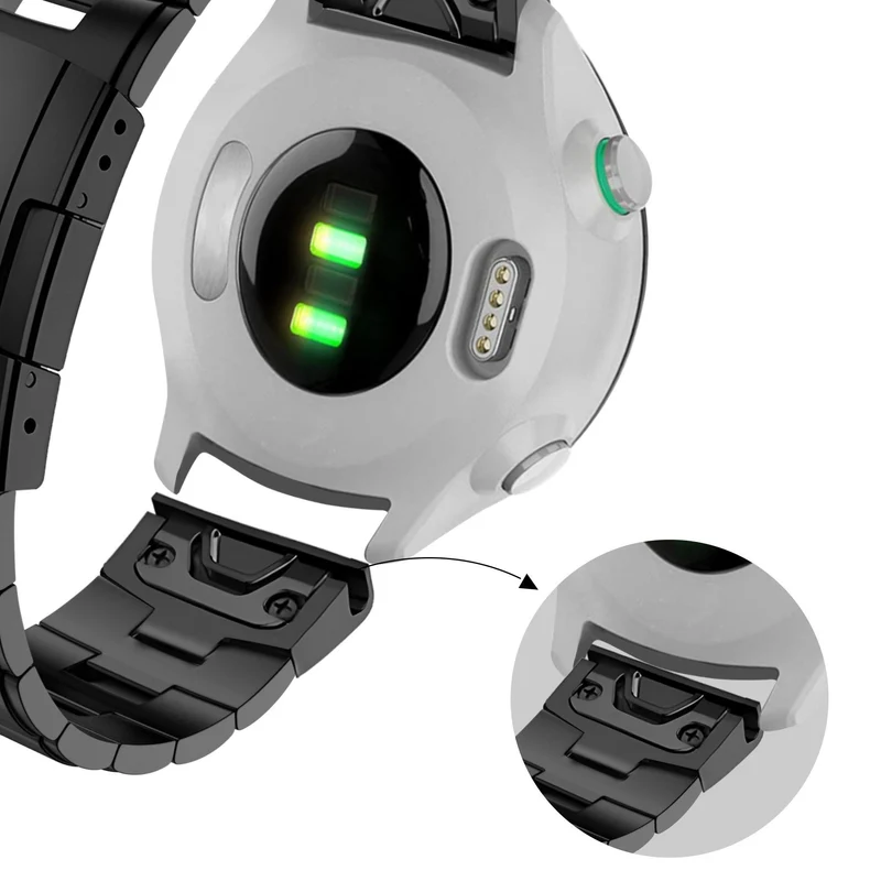Bandz Garmin Fenix 9 - 47mm Titan-Gliederarmband (Schwarz)