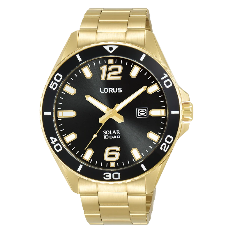 Lorus Sports RX366AX9 Herrenuhr Schwarz • Solarwerk • 10 BAR Wasserdicht