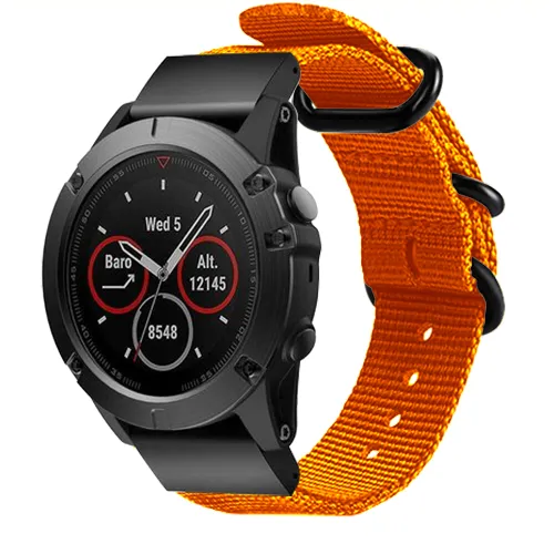 Garmin Fenix 9 Pro - 47mm Schnallen-Nylonarmband (Orange)