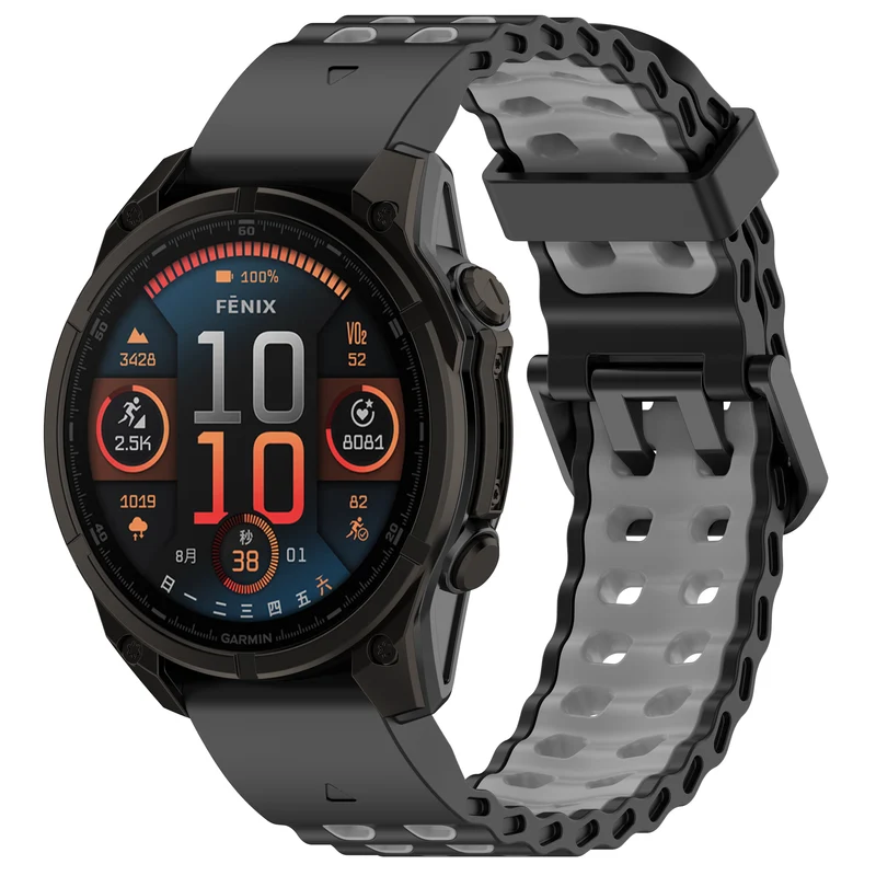 Garmin Fenix 9 Pro - 47mm Wave Sportarmband (Schwarz/Grau)