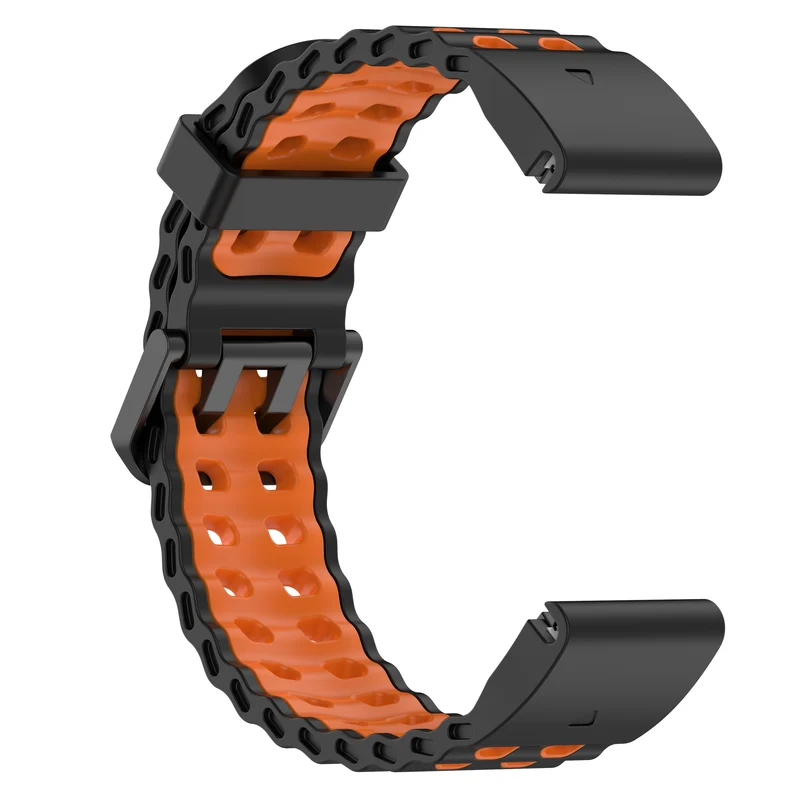 Garmin Fenix 9 - 47mm Wave Sportarmband (Schwarz/Orange)