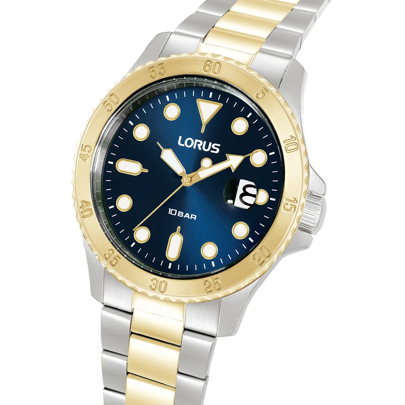 Lorus Sports RS970DX9 Herrenuhr Dunkelblau • Mineralglas • Edelstahlarmband