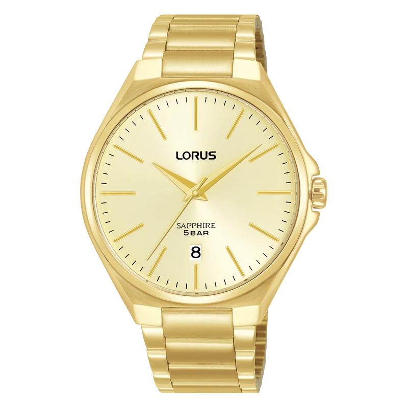 Lorus Dress RS950DX9 Herren Armbanduhr Champagner • Saphirglas • Edelstahlarmband