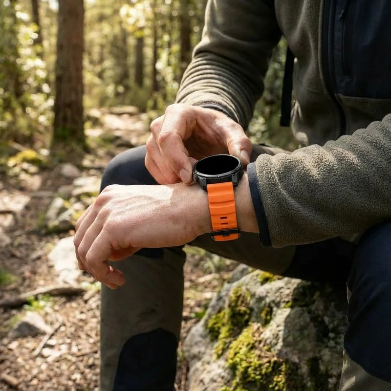 Garmin Fenix 9 Pro - 47mm Trail Silikonarmband (Orange)