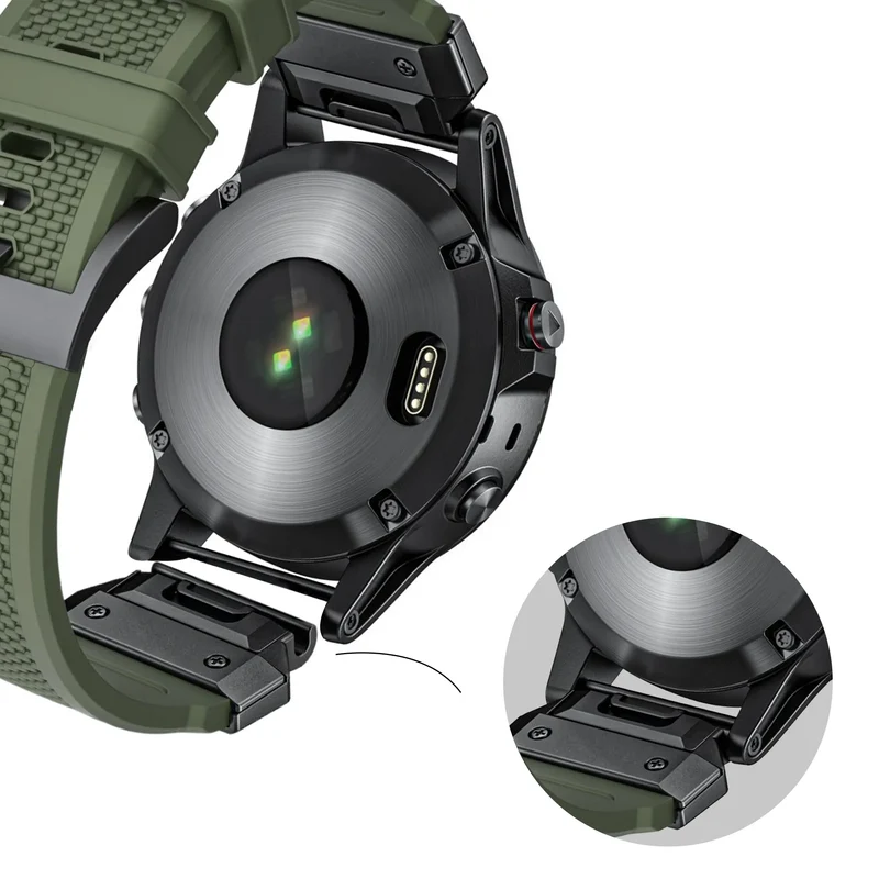 Bandz Garmin Fenix 9 Pro - 47mm Silikonarmband 'Explorer' (Grün)