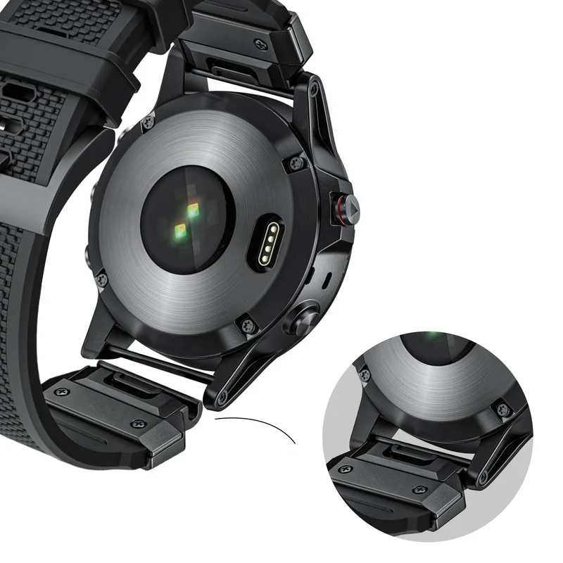 Bandz Garmin Fenix 9 - 51mm Silikonarmband 'Explorer' (Schwarz)