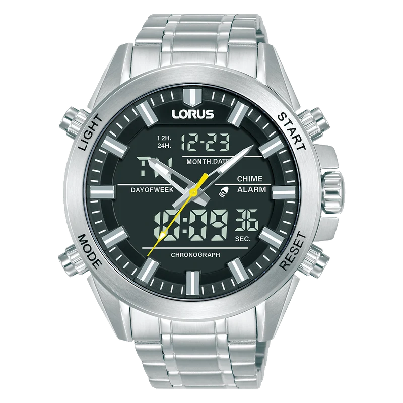 Lorus Sports RW663AX9 Herrenuhr Grau • Analog-Digital Chronograph • Mineralglas