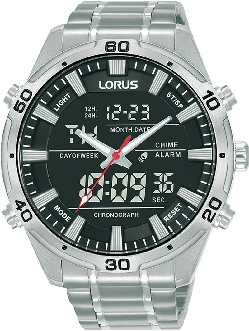 Lorus Sports RW651AX9 Herren Armbanduhr Grau • Analog-Digital Chronograph • 10 BAR Wasserdicht