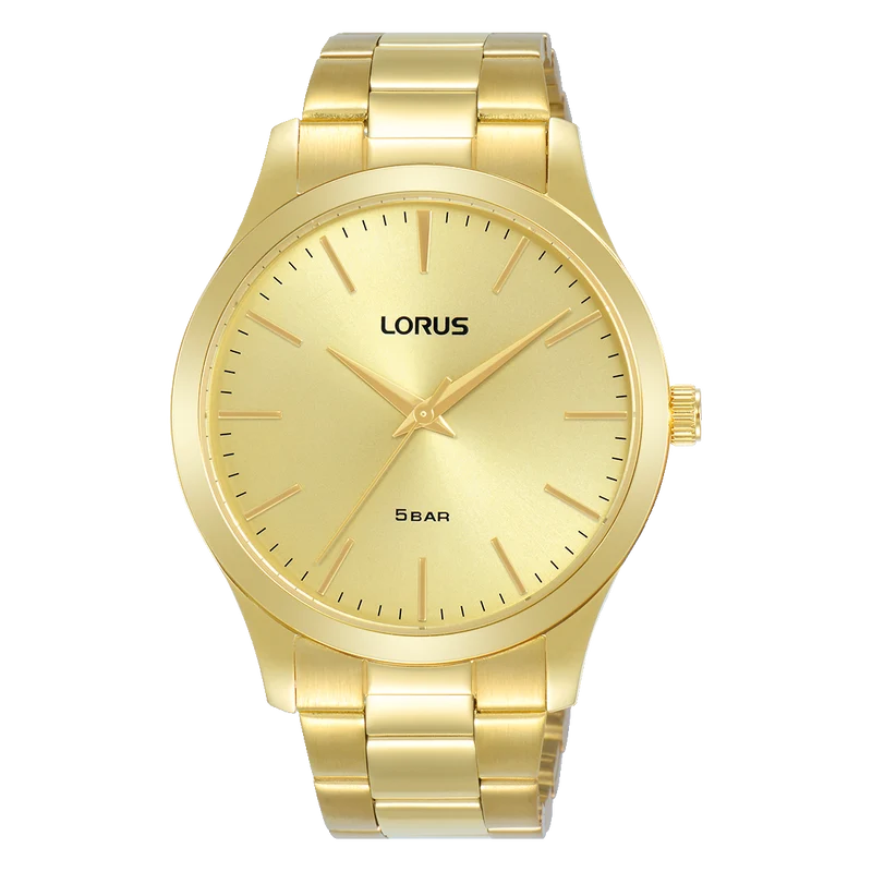 Lorus Classic RRX70HX9 Herren Armbanduhr Champagner • Mineralglas • Edelstahlarmband