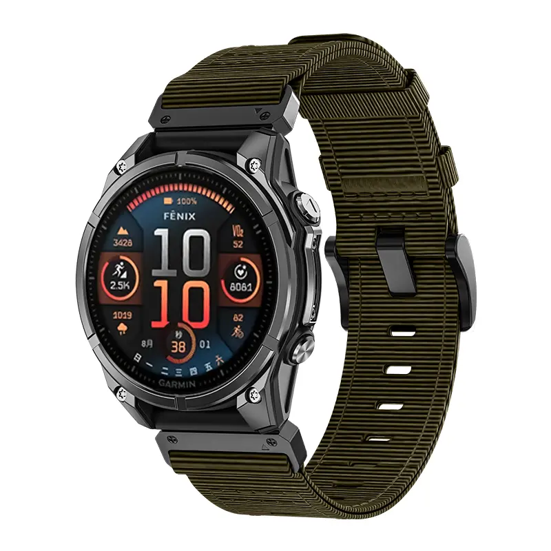 Garmin Approach S70 - 47mm Premium Nylon Schnallenarmband (Grün)