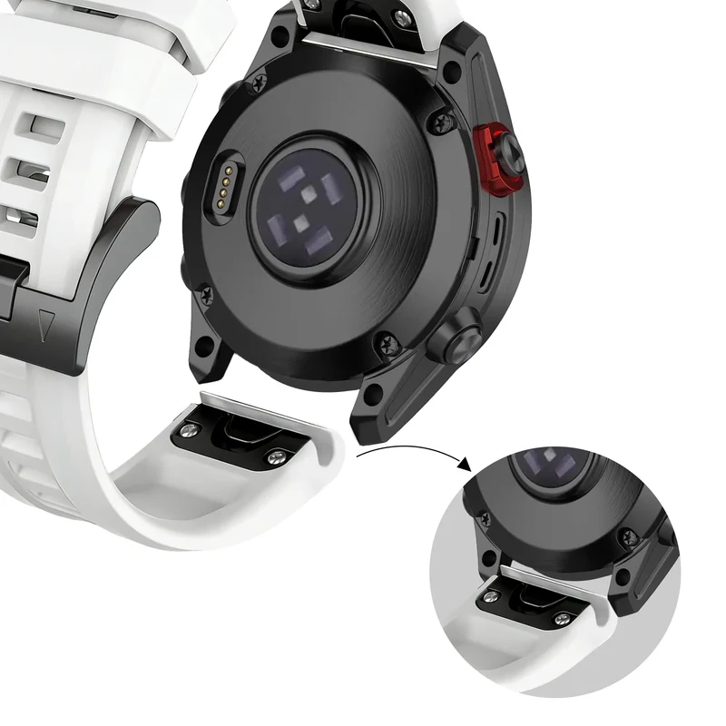 Bandz Garmin Fenix 9 - 47mm Silikonarmband 'Classic' (Weiß)